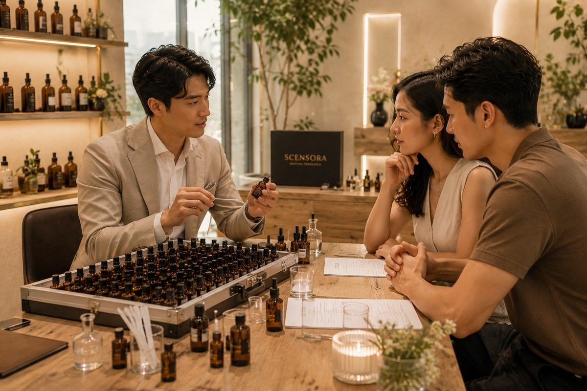 Your private atelier session — Scensora bespoke fragrance process