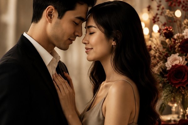 A couple sharing a bespoke anniversary fragrance