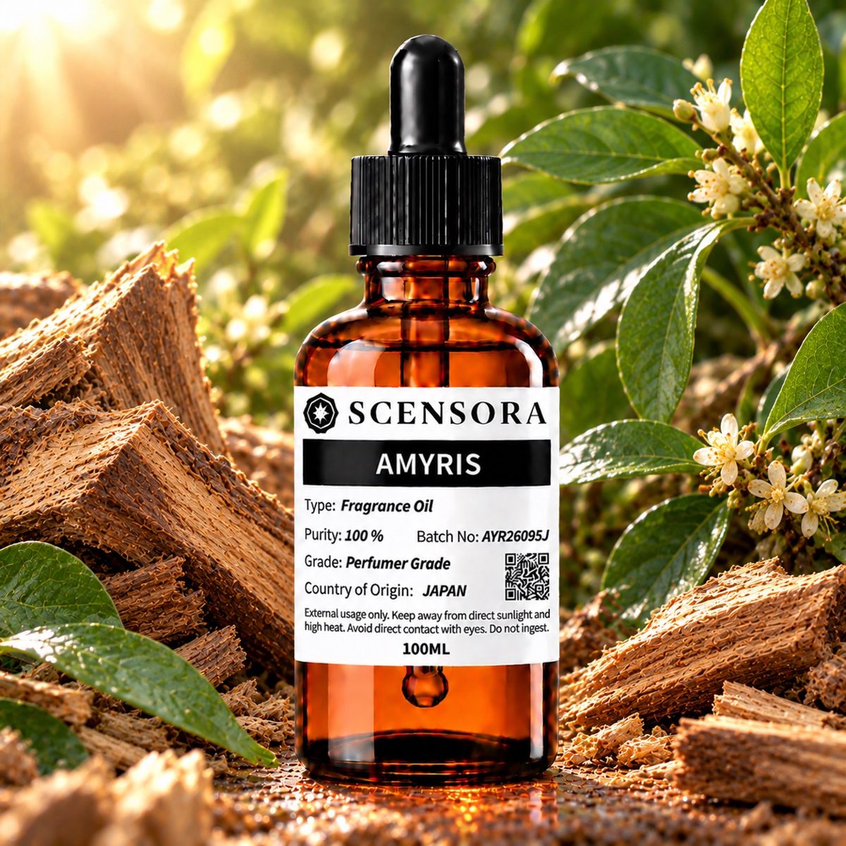 Scensora Amyris fragrance oil, perfumer-grade, 100ml to 5kg