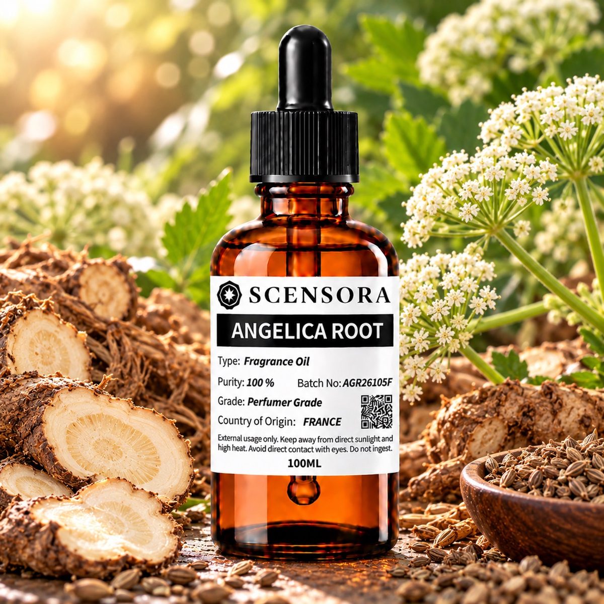 Scensora Angelica Root fragrance oil, perfumer-grade, 100ml to 5kg