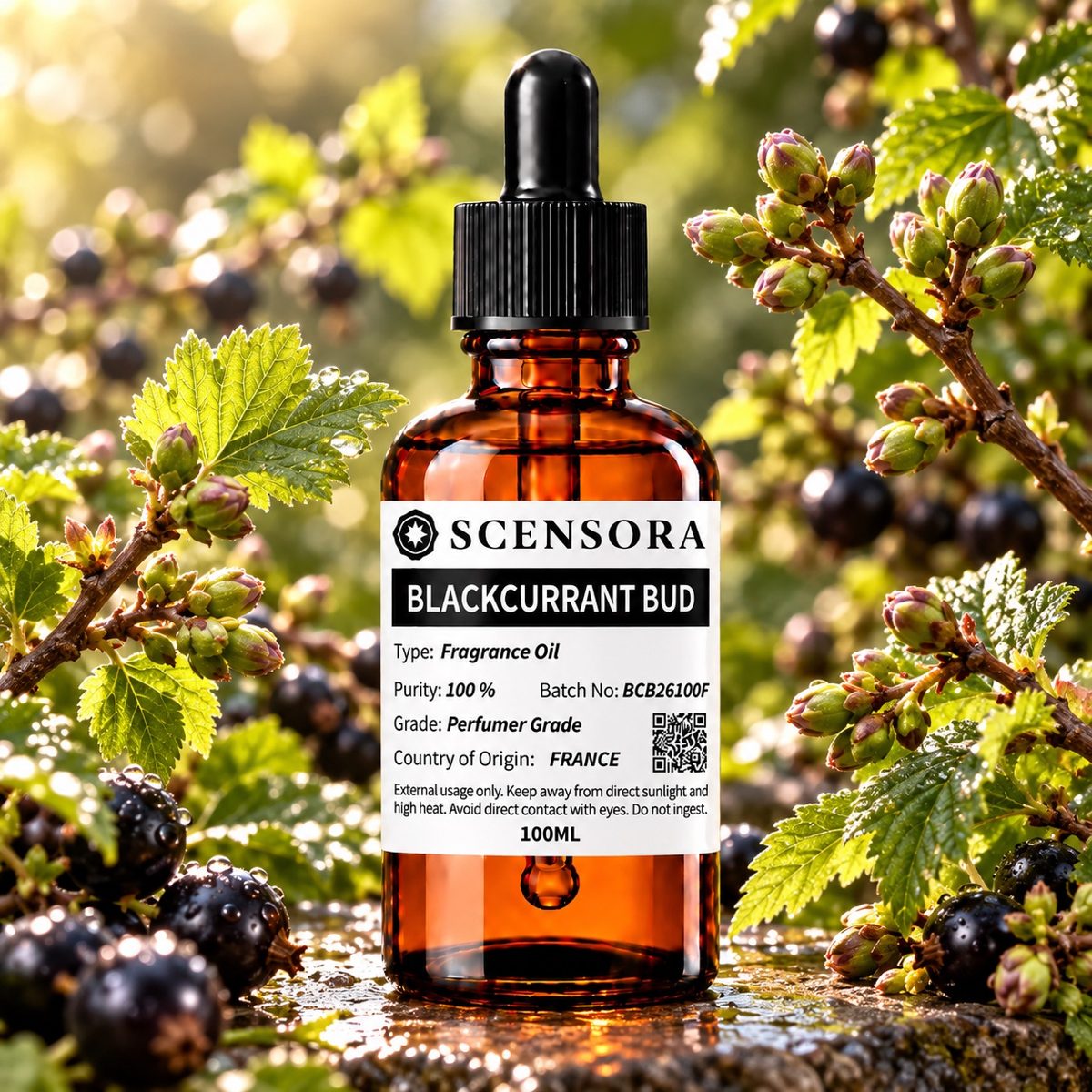 Scensora Blackcurrant Bud fragrance oil, perfumer-grade, 100ml to 5kg