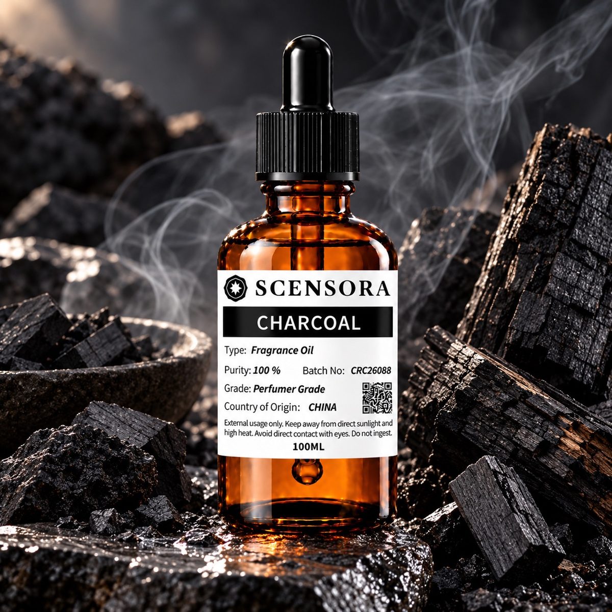 Scensora Charcoal fragrance oil, perfumer-grade, 100ml to 5kg