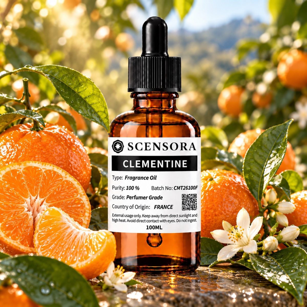 Scensora Clementine fragrance oil, perfumer-grade, 100ml to 5kg