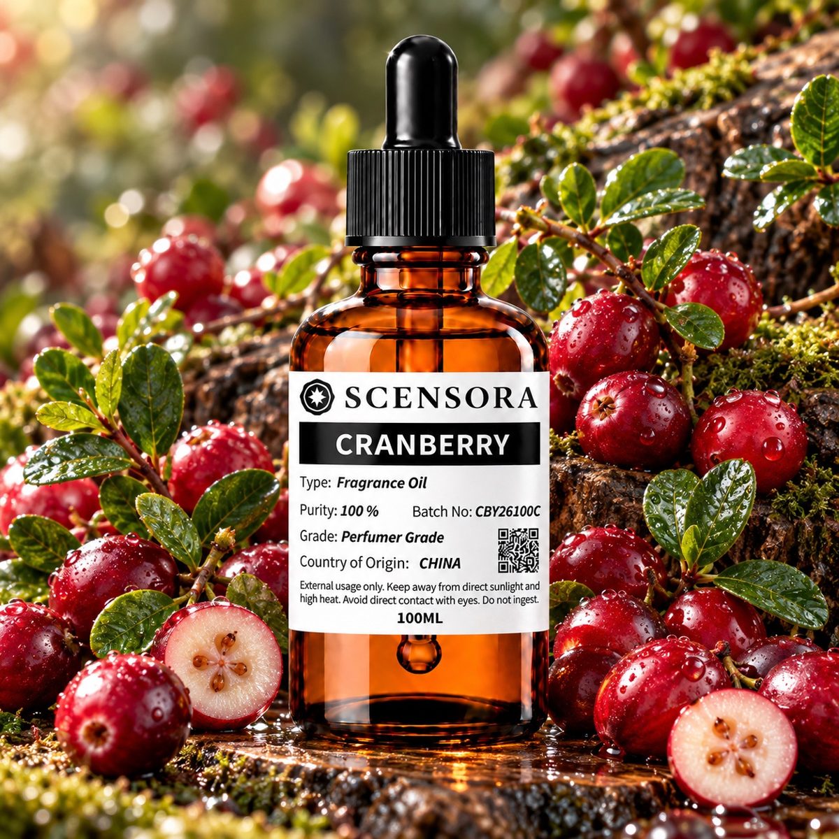 Scensora Cranberry fragrance oil, perfumer-grade, 100ml to 5kg