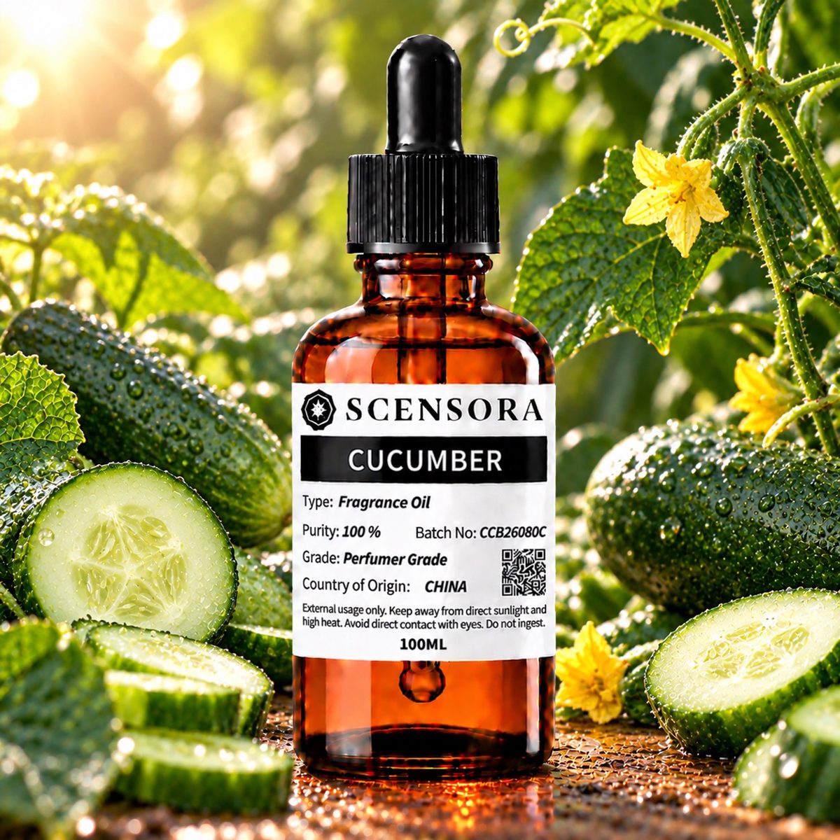 Scensora Cucumber fragrance oil, perfumer-grade, 100ml to 5kg