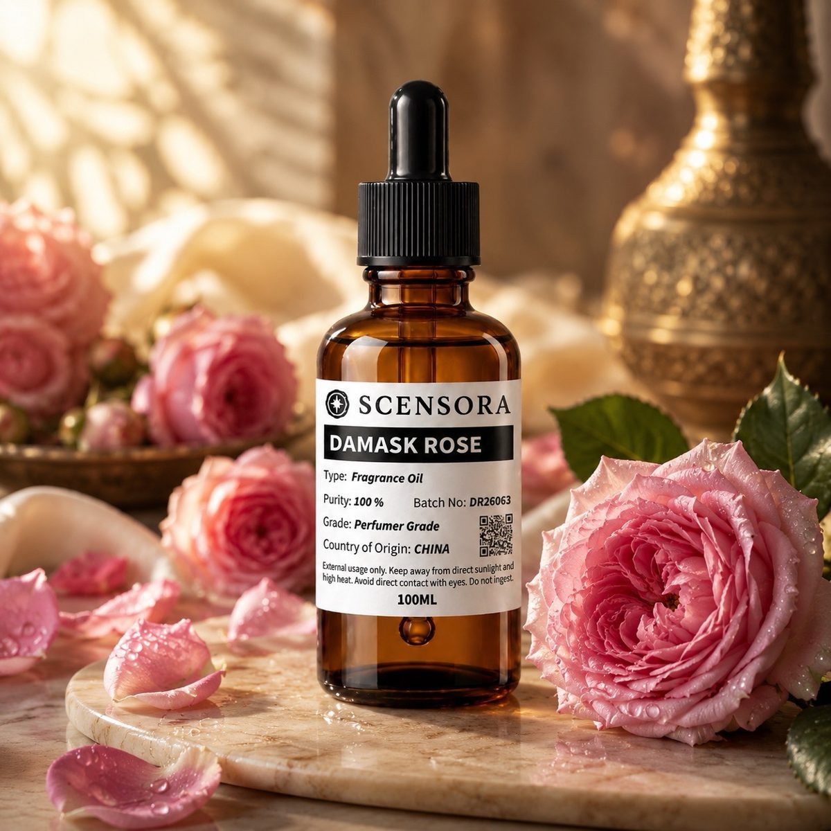 Scensora Damask Rose fragrance oil, perfumer-grade, 100ml to 5kg