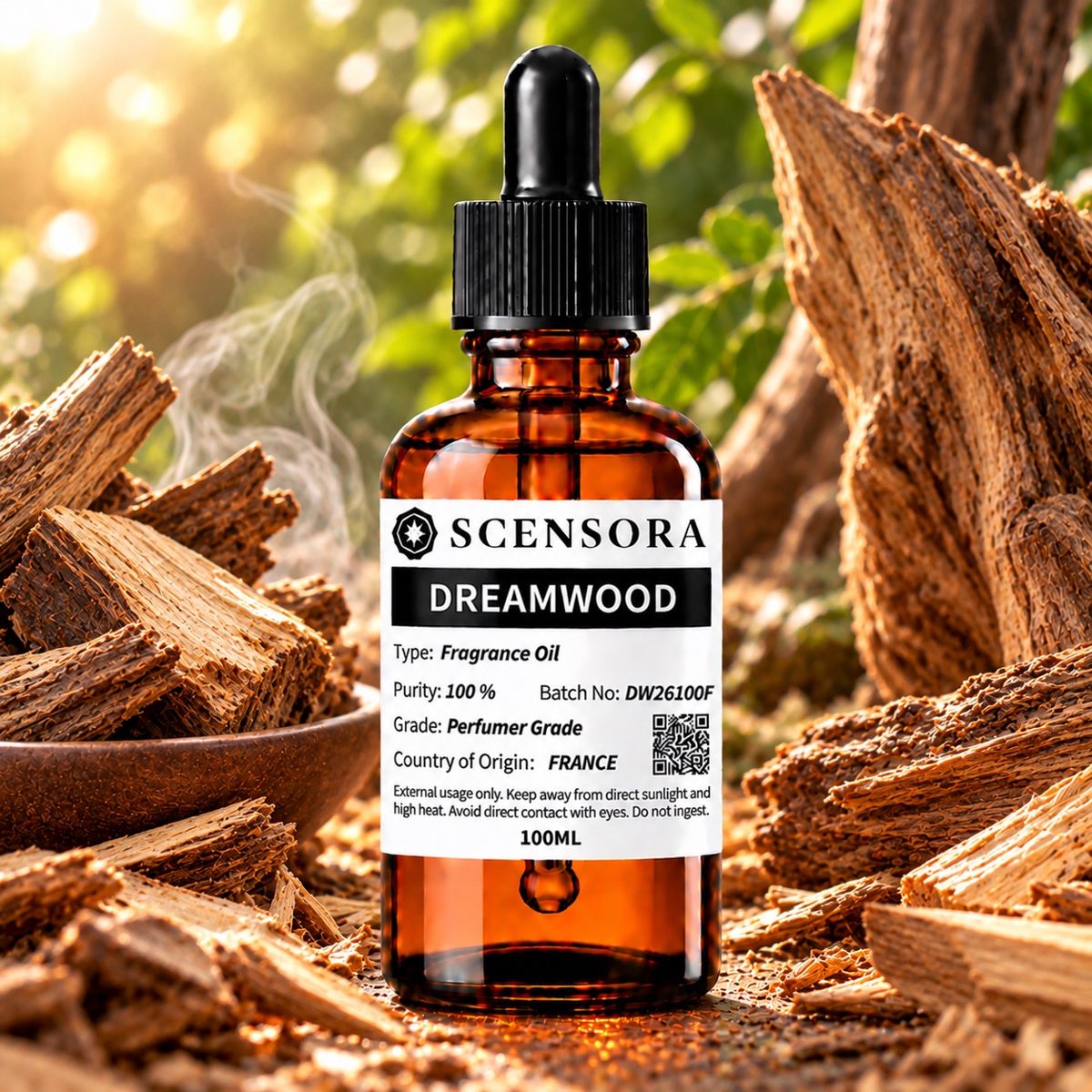 Scensora Dreamwood fragrance oil, perfumer-grade, 100ml to 5kg