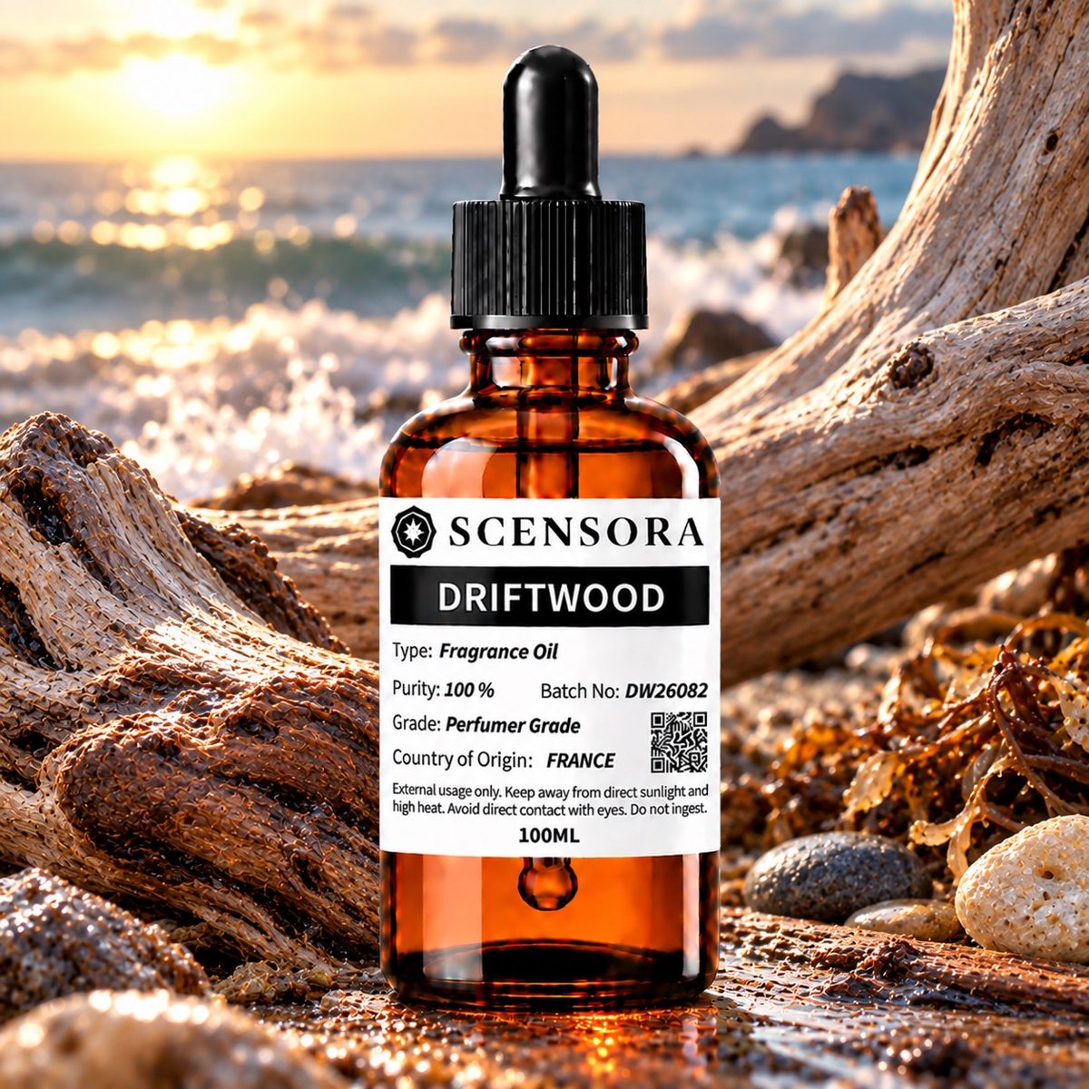 Scensora Driftwood fragrance oil, perfumer-grade, 100ml to 5kg