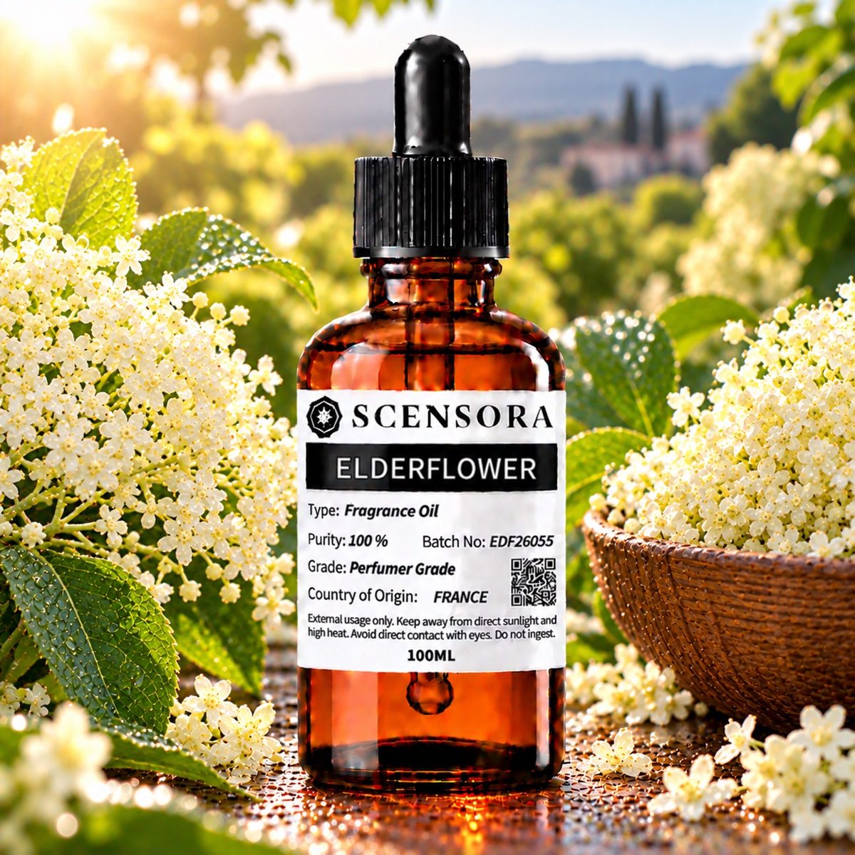 Scensora Elderflower fragrance oil, perfumer-grade, 100ml to 5kg