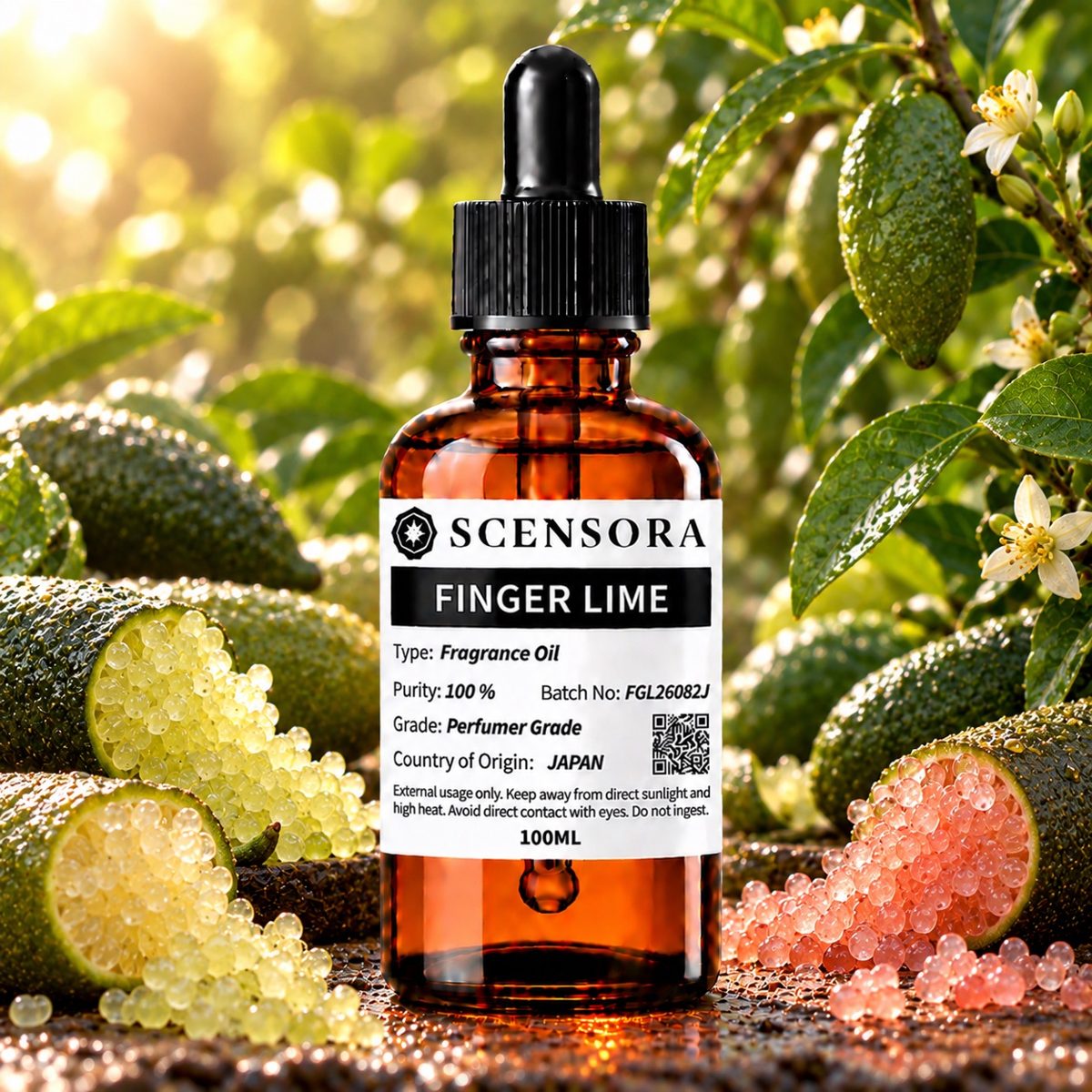 Scensora Finger Lime fragrance oil, perfumer-grade, 100ml to 5kg