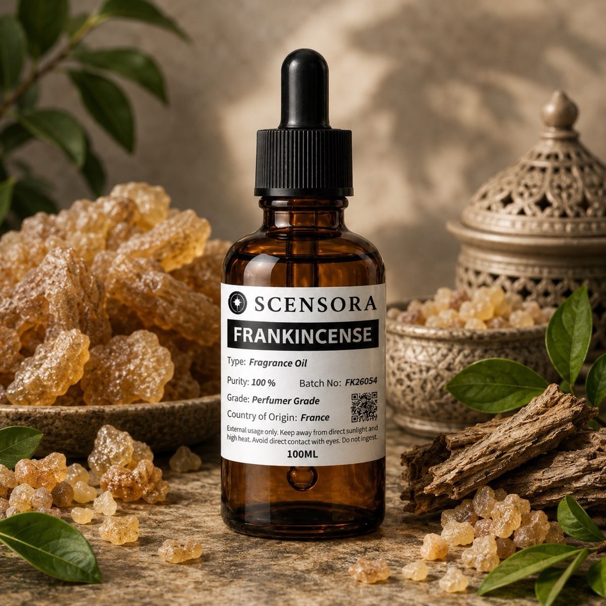 Scensora Frankincense fragrance oil, perfumer-grade, 100ml to 5kg