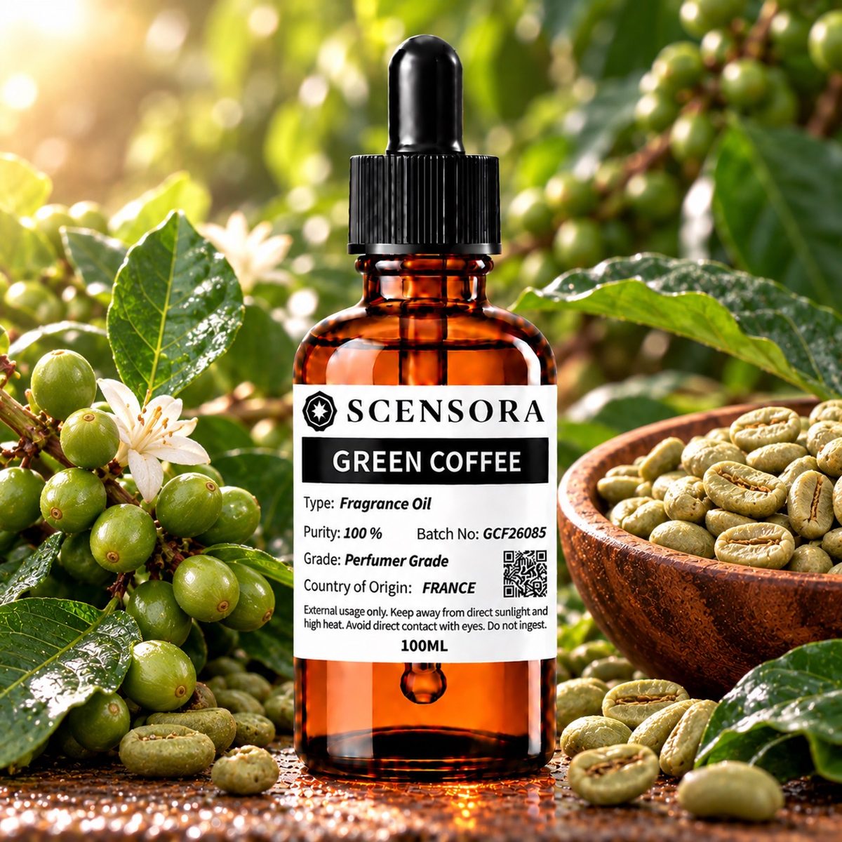Scensora Green Coffee fragrance oil, perfumer-grade, 100ml to 5kg
