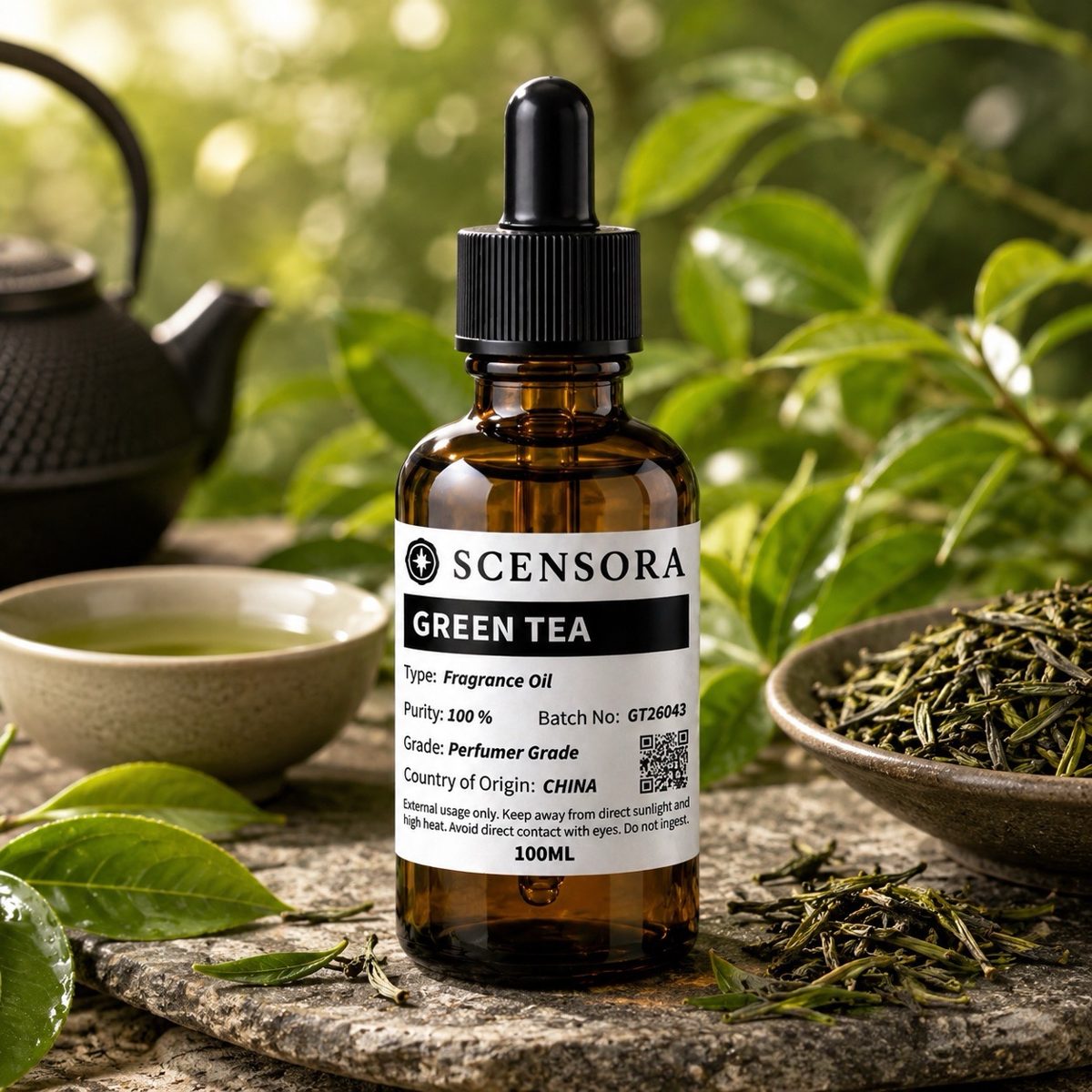 Scensora Green Tea fragrance oil, perfumer-grade, 100ml to 5kg