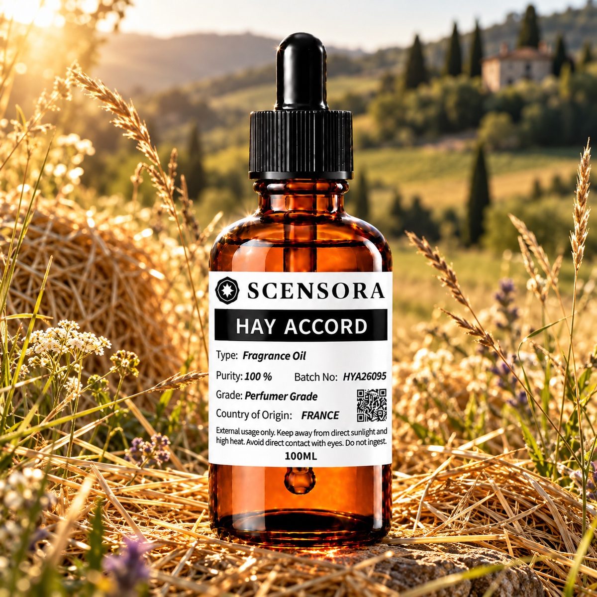 Scensora Hay Accord fragrance oil, perfumer-grade, 100ml to 5kg