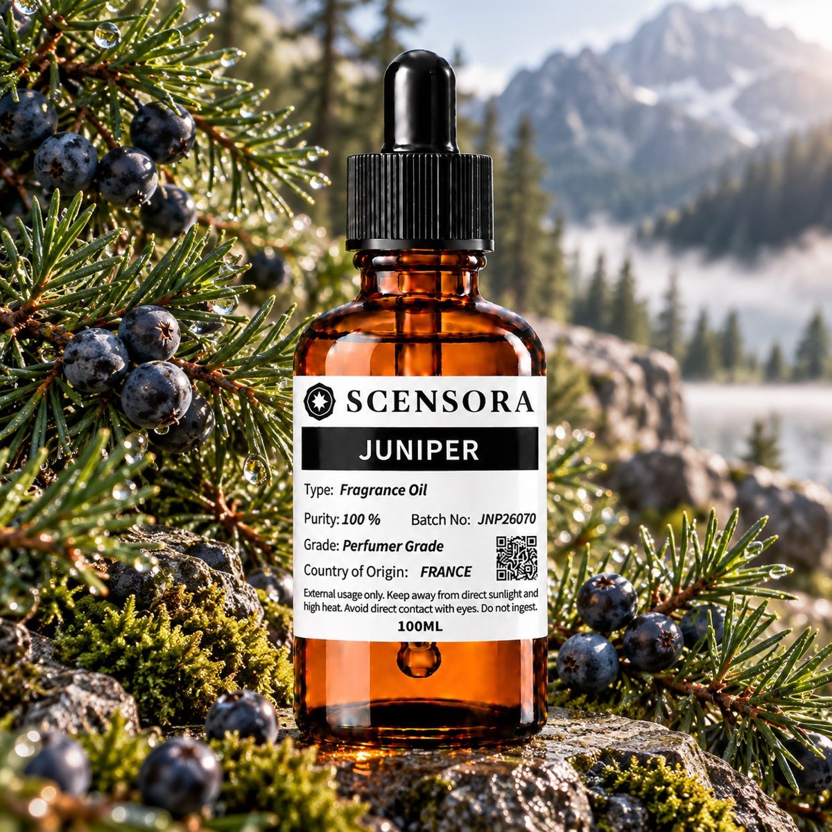 Scensora Juniper fragrance oil, perfumer-grade, 100ml to 5kg