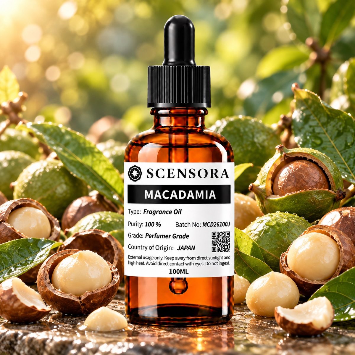 Scensora Macadamia fragrance oil, perfumer-grade, 100ml to 5kg