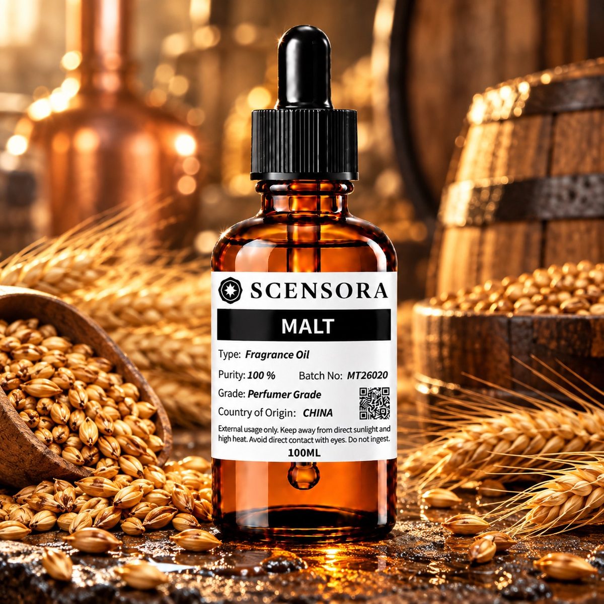 Scensora Malt fragrance oil, perfumer-grade, 100ml to 5kg