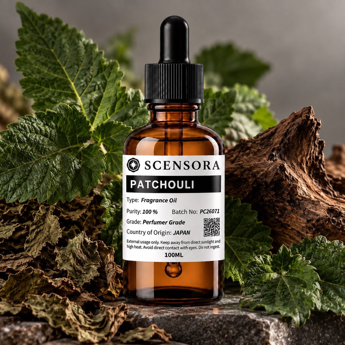 Scensora Patchouli fragrance oil, perfumer-grade, 100ml to 5kg