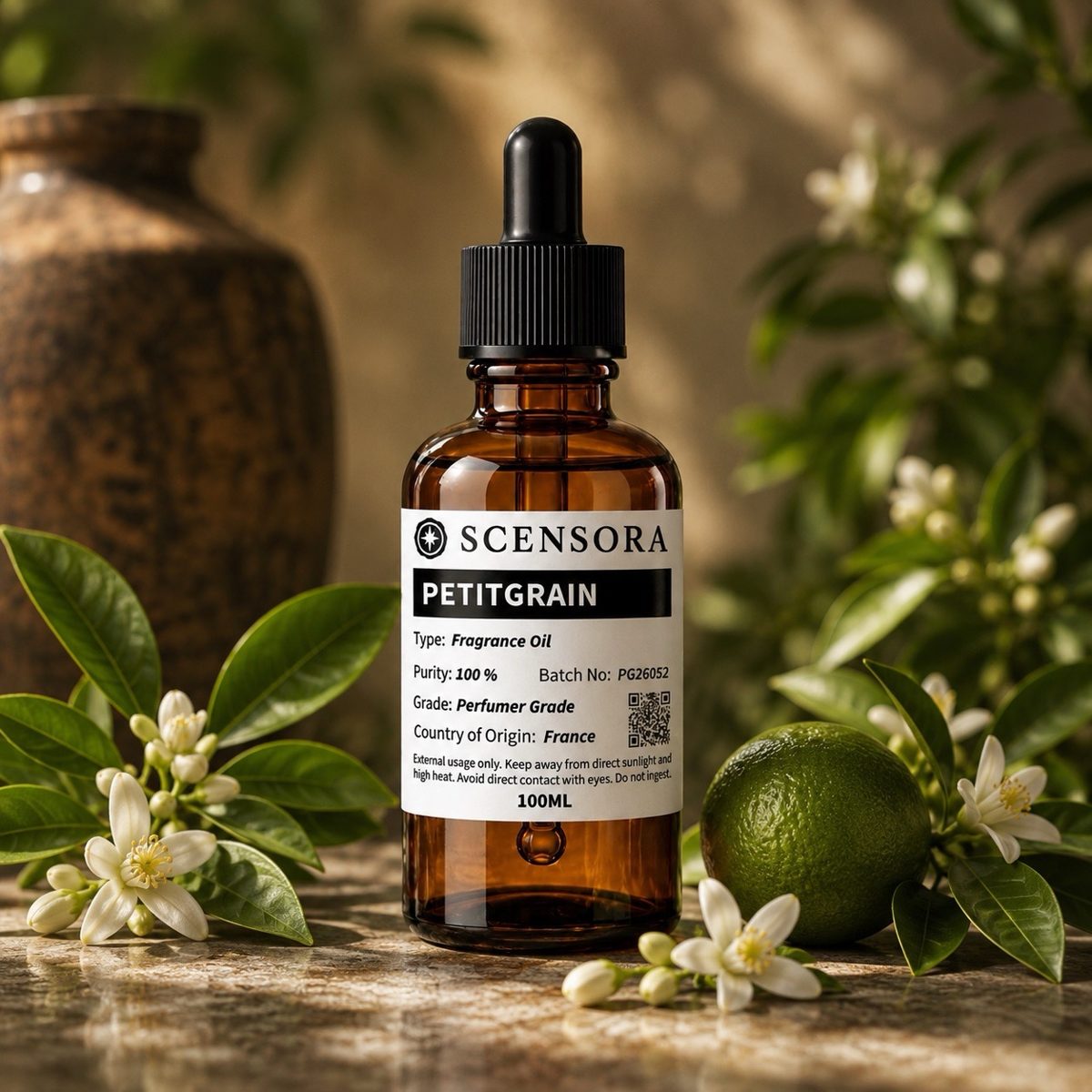 Scensora Petitgrain fragrance oil, perfumer-grade, 100ml to 5kg