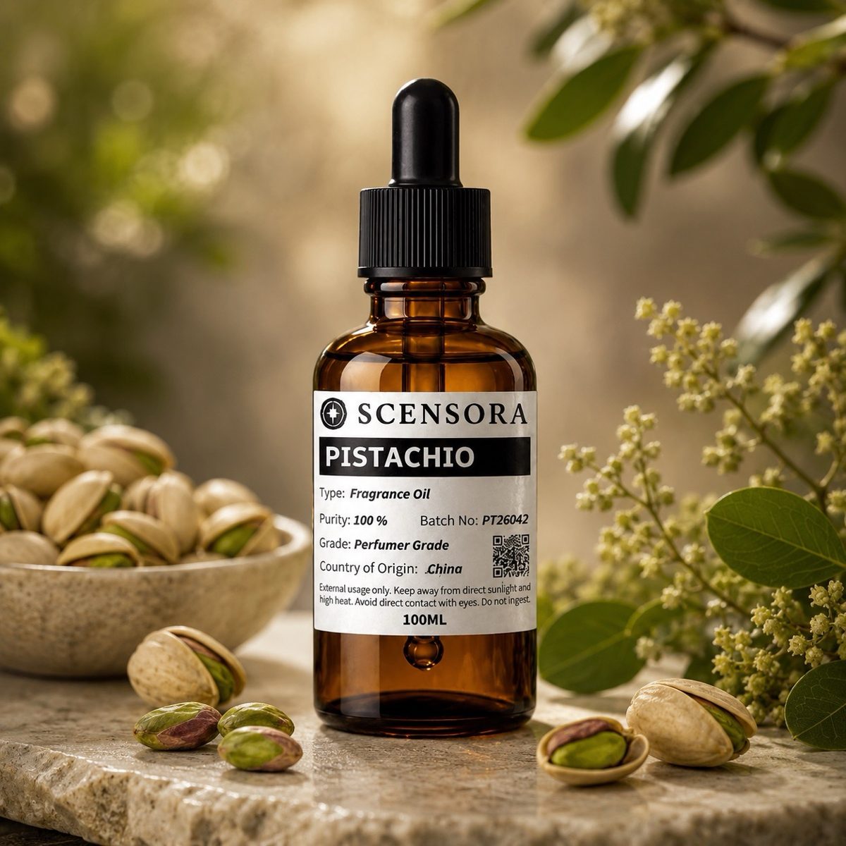 Scensora Pistachio fragrance oil, perfumer-grade, 100ml to 5kg