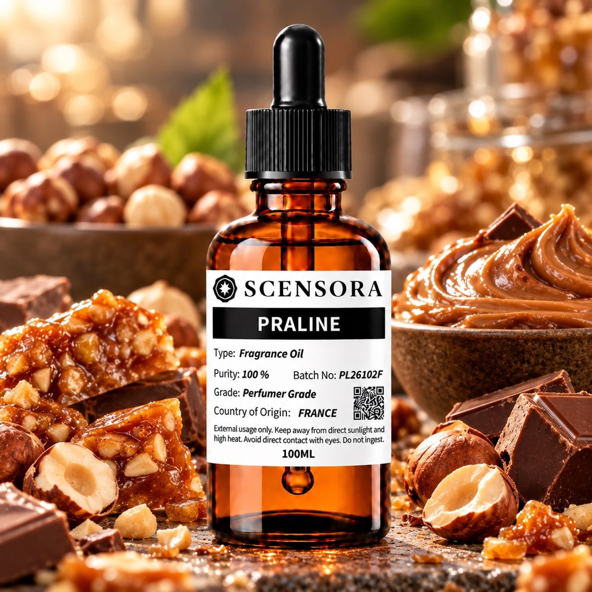 Scensora Praline fragrance oil, perfumer-grade, 100ml to 5kg