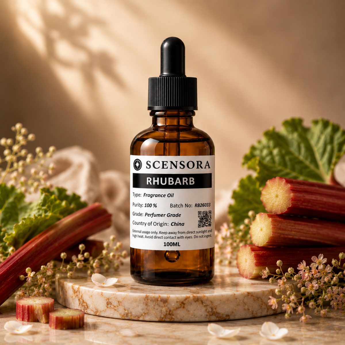 Scensora Rhubarb fragrance oil, perfumer-grade, 100ml to 5kg