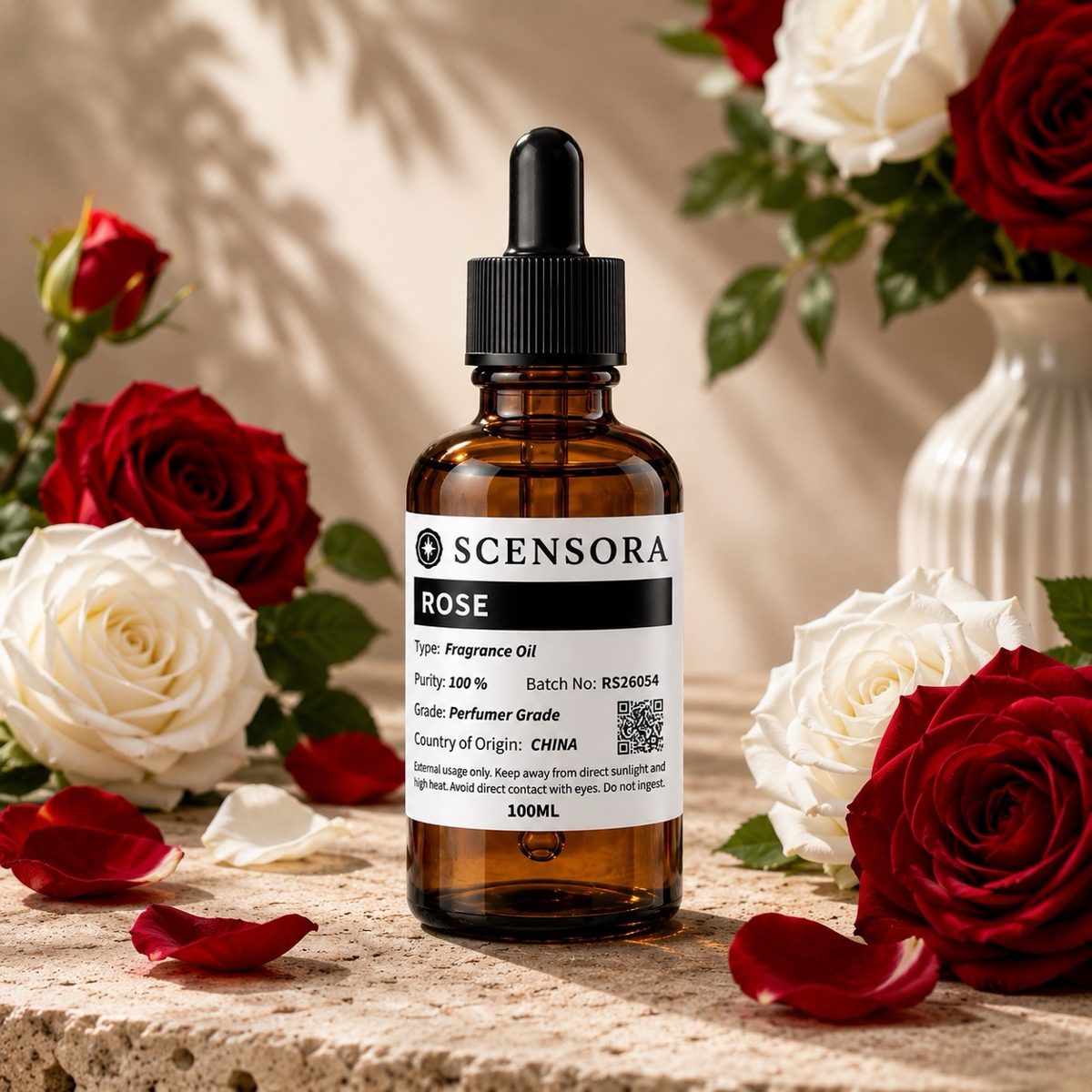 Scensora Rose fragrance oil, perfumer-grade, 100ml to 5kg