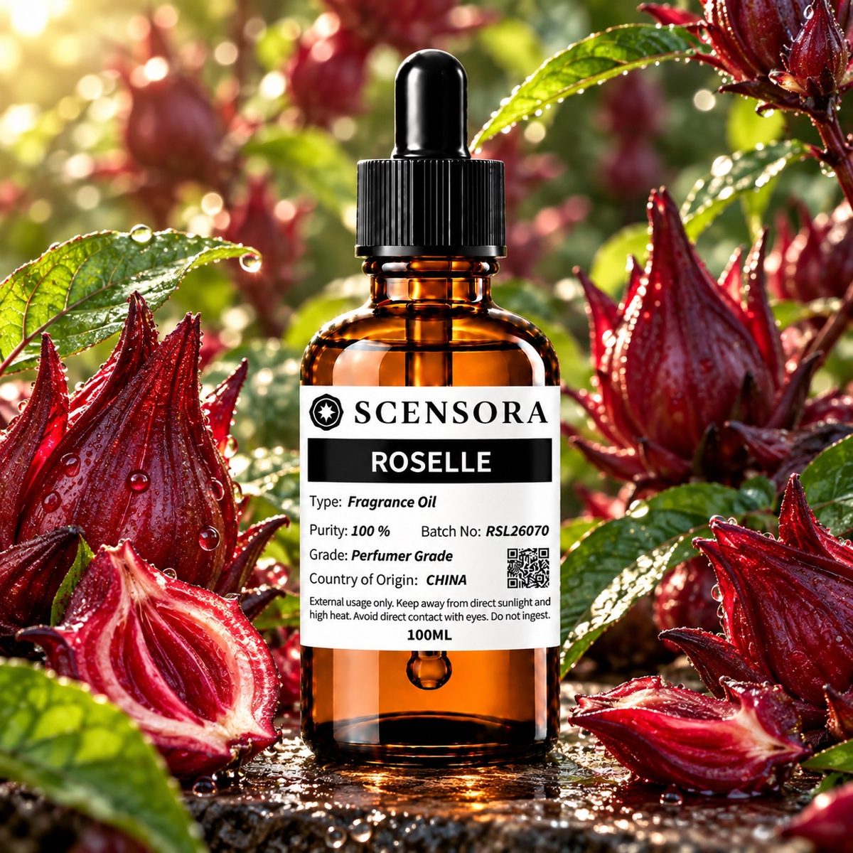Scensora Roselle fragrance oil, perfumer-grade, 100ml to 5kg