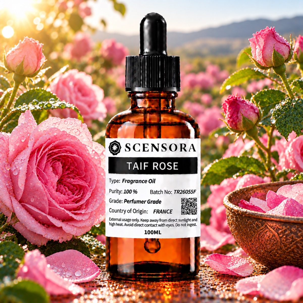 Scensora Taif Rose fragrance oil, perfumer-grade, 100ml to 5kg