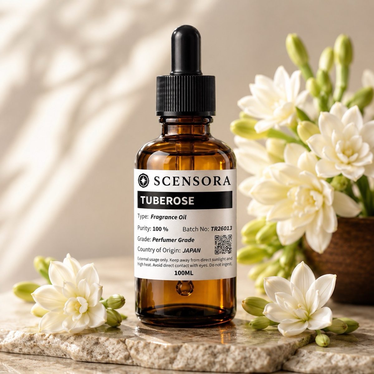 Scensora Tuberose fragrance oil, perfumer-grade, 100ml to 5kg